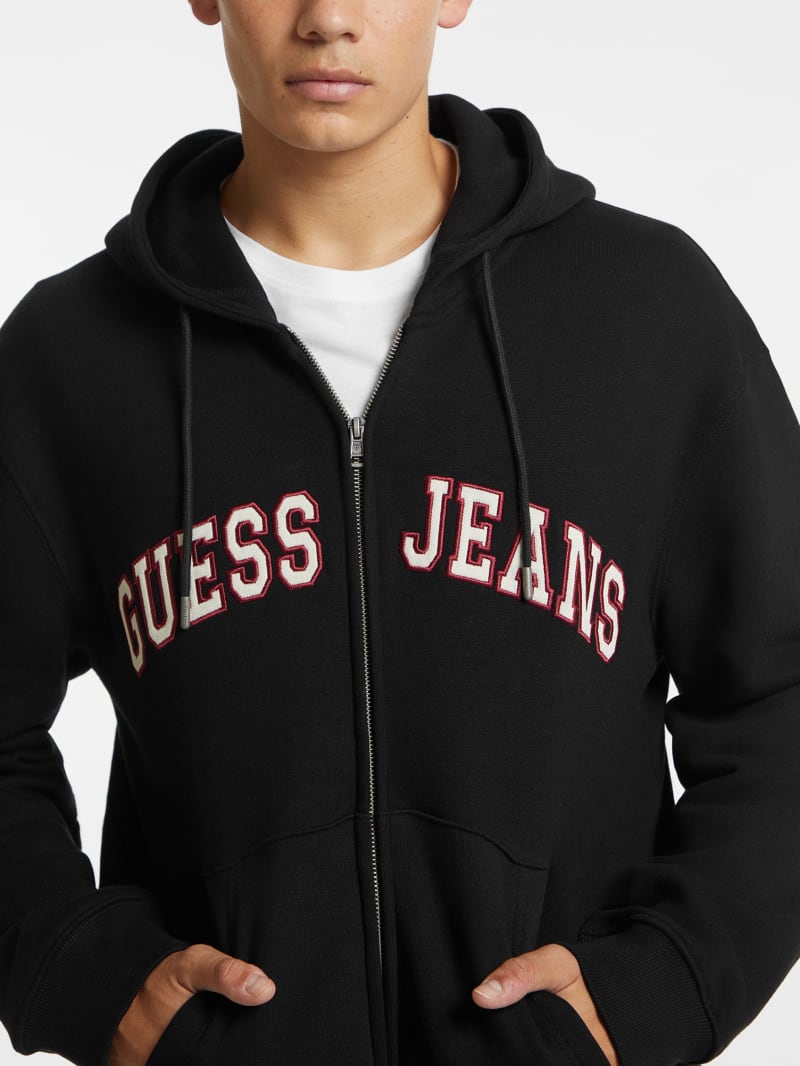 Logo Patch Zip-Up Hoodie