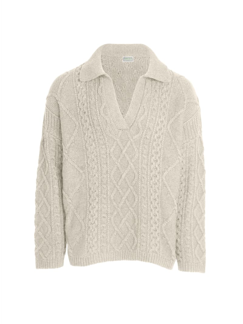 cable knit crewneck sweater | GUESS