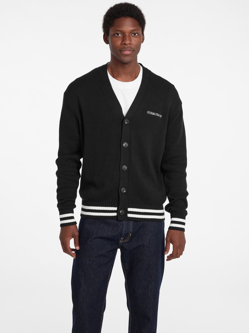 Embroidered Logo Varsity Cardigan