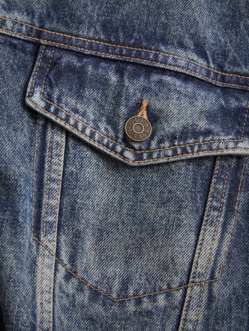 natural lined zip-up trucker jacket | GUESS