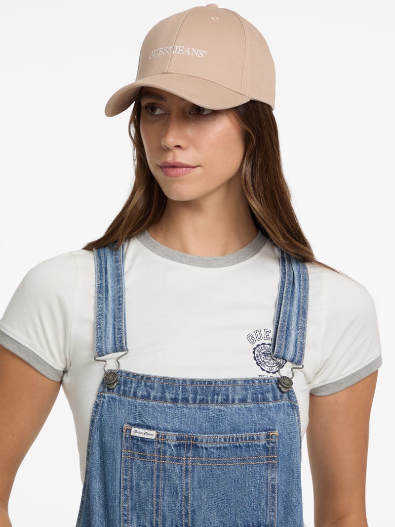 everyone 26SS OG Logo Daily Cap ベージュ F ① GUESS® Eco GUESS Jeans Logo Baseball Cap Women