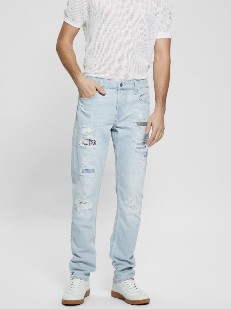 Guess ripped jeans mens discount