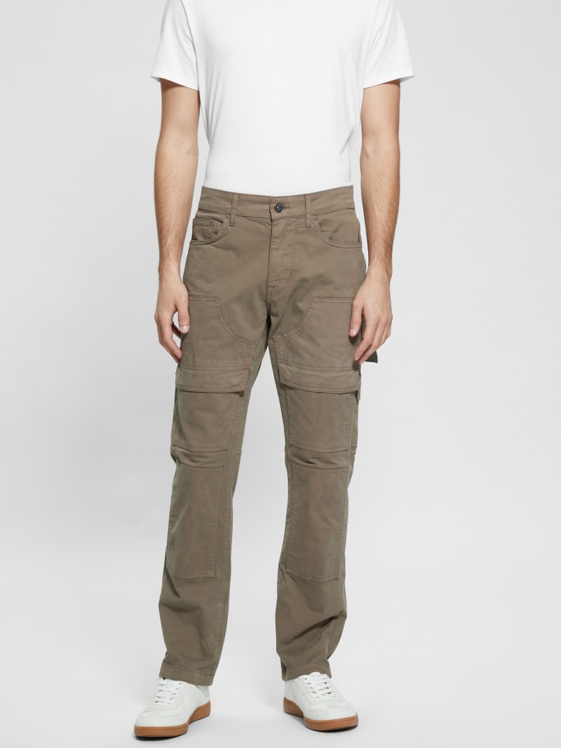 GUESS Women's Chris Cargo Pants - Stretch Nylon With Triangle Patch Logo