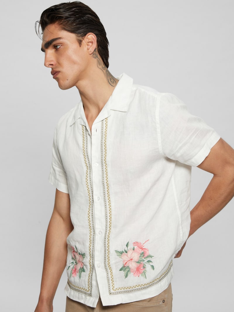 Eco Embroidered Island Linen Shirt