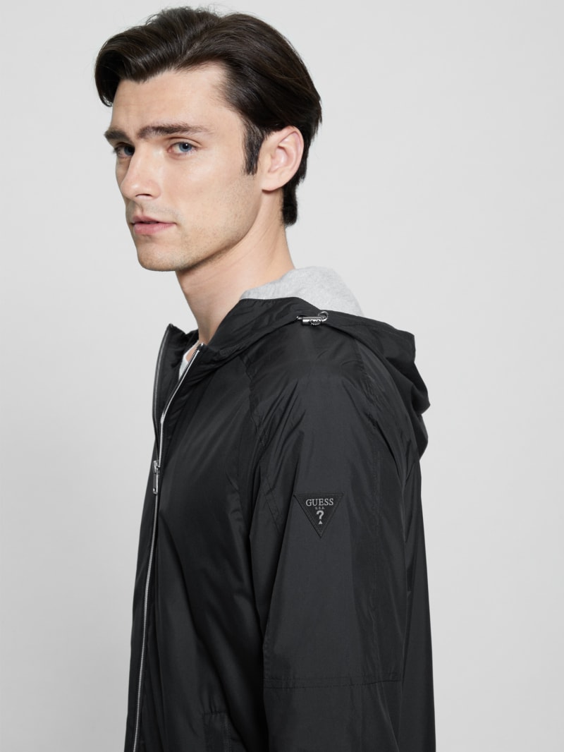 Guess hooded logo windbreaker clearance