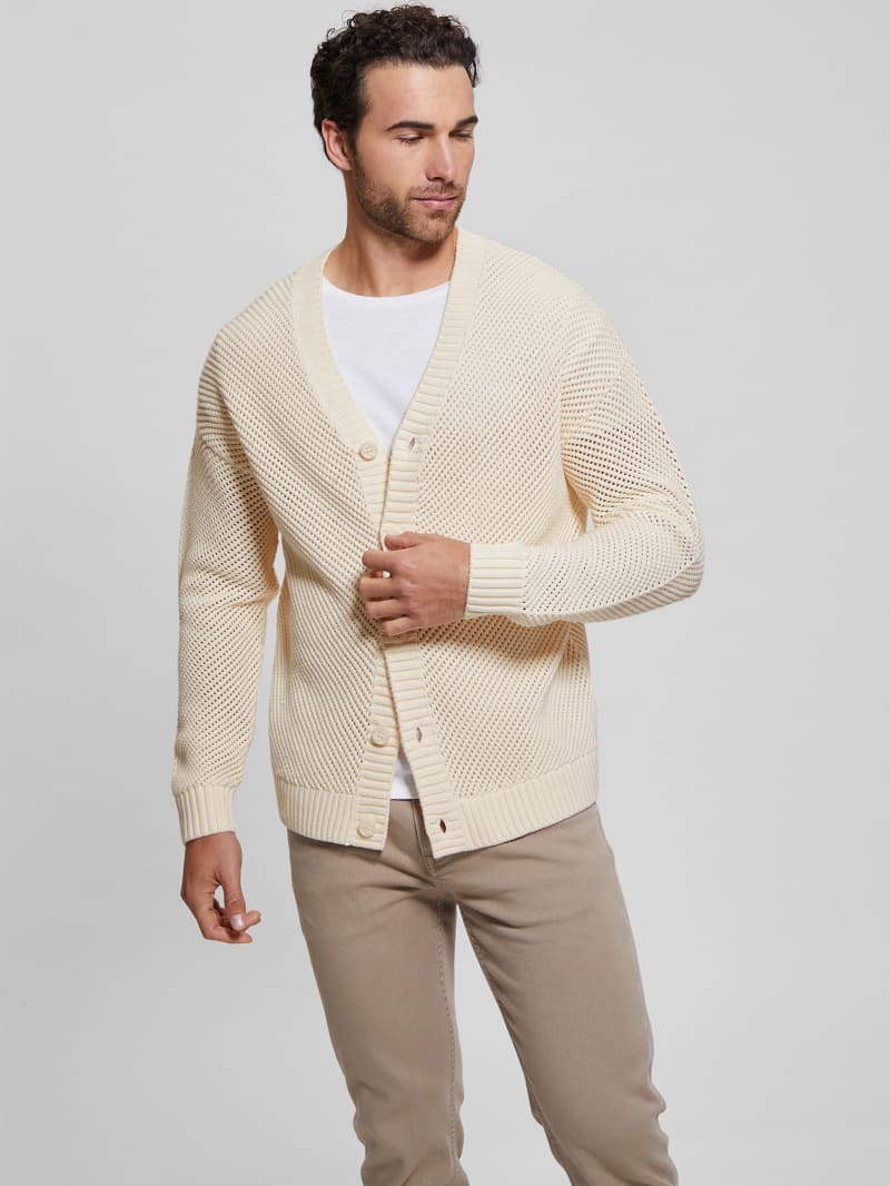 Eco Derek Mesh Stitch Cardigan | GUESS