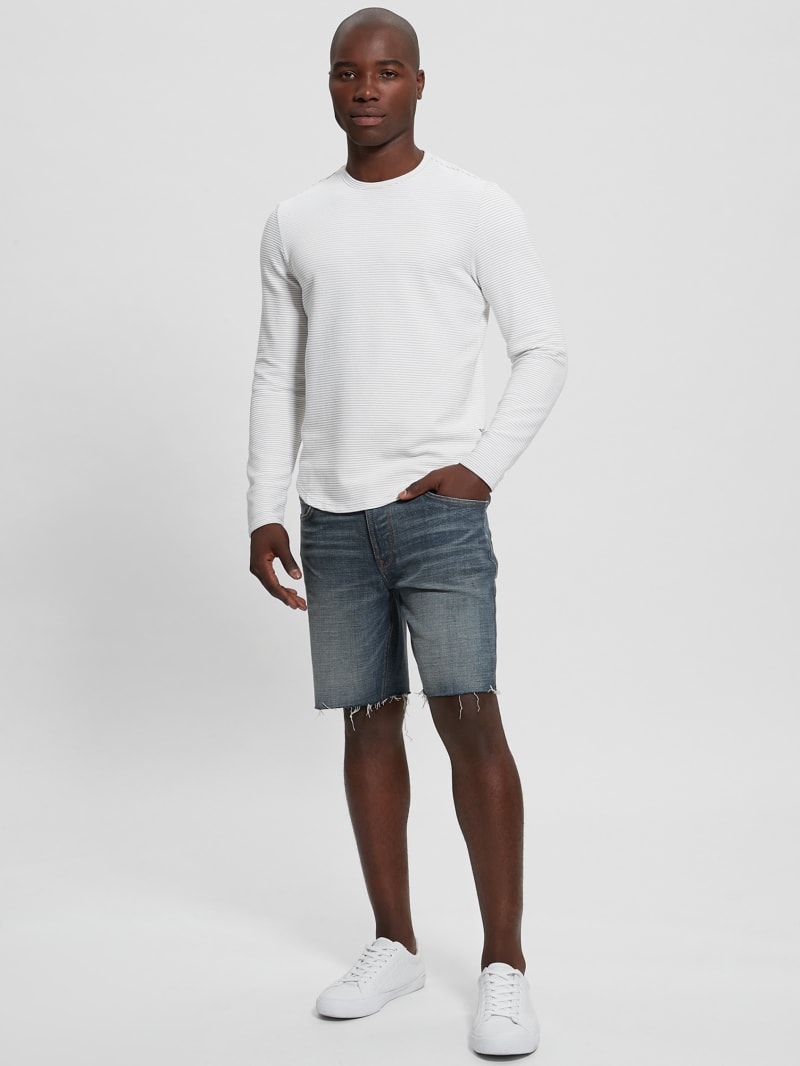 GUESS Low Rise Denim Shorts In Optic White Wash, $59