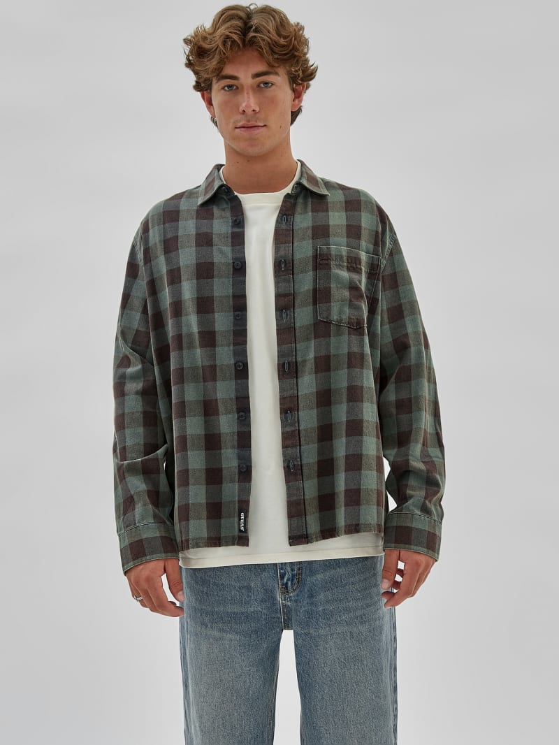 GUESS Originals Brushed Gingham Flannel