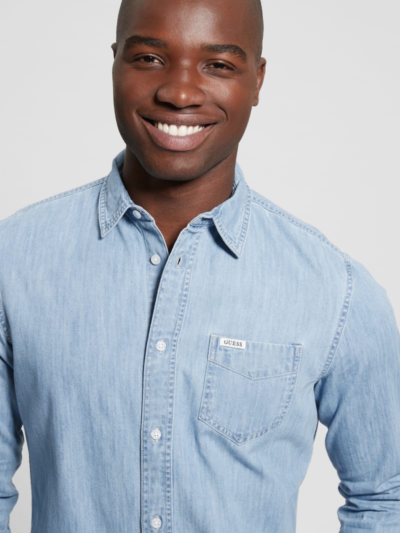 Guess chambray shirt hotsell
