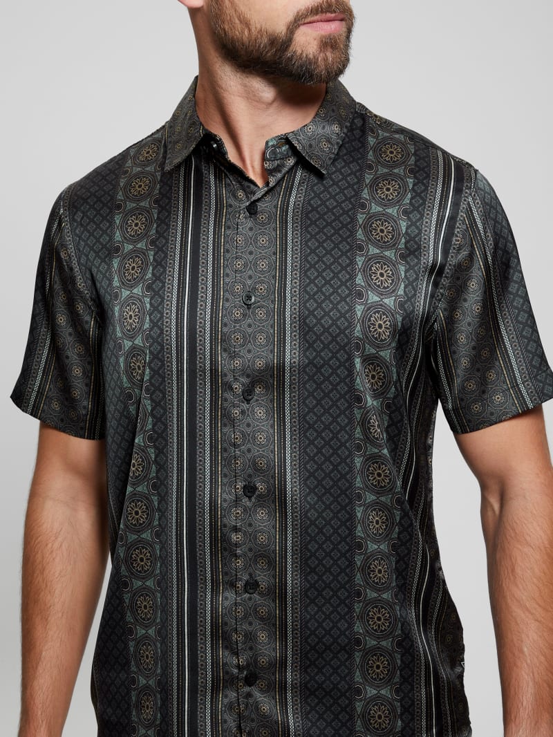 GUESS Men's Big Cat Graphic Shirt - Eco Charm Fabric With Jungle Scene Print - View #9