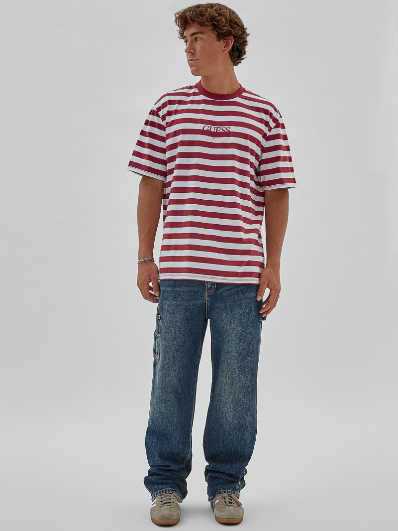 Guess jeans red and white sales striped shirt