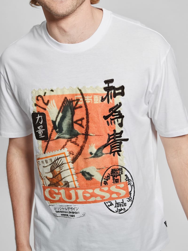 Guess motif t shirt sale