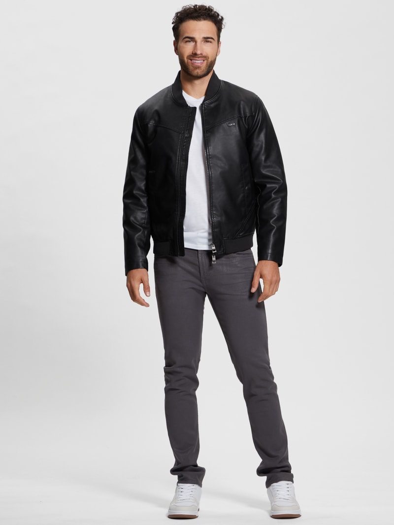 Black guess bomber jacket new arrivals