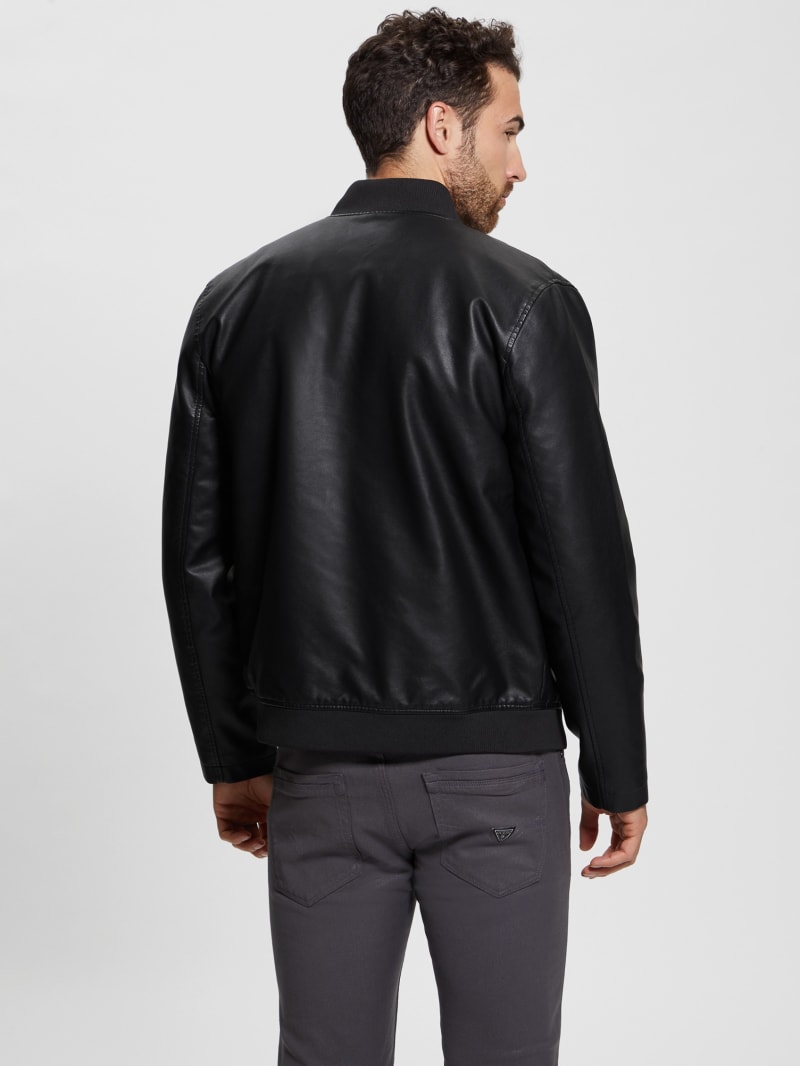 Faux-Leather Aviator Jacket | GUESS Canada