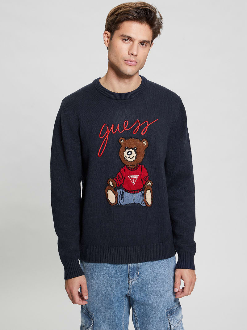 Guess Bear Oversized Crew Neck Sweatshirt