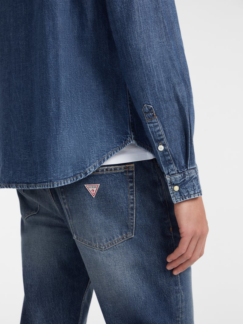 Slim Long Sleeve Denim Shirt GUESS Canada