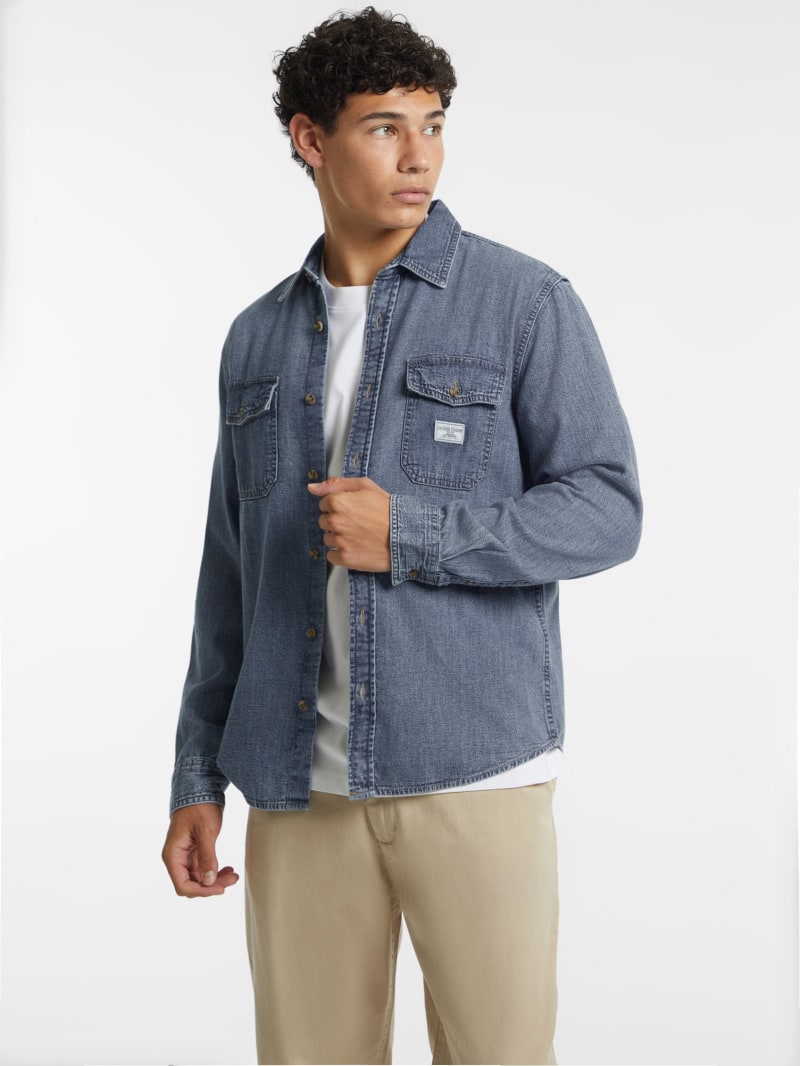 トップス ASKYY DENIM SHIRT Classic Long-Sleeve Denim Shirt | GUESS Canada