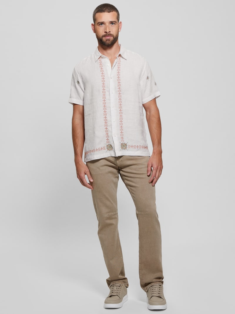 【2024最新】SNSで話題・人気の商品のおすすめアイテム Linen Border Embroidered Eco Shirt GUESS | トップス