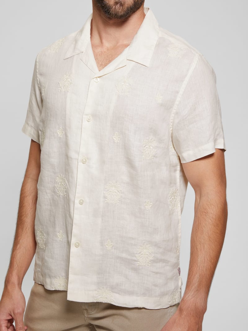 Eco Embroidered Motif Linen Shirt