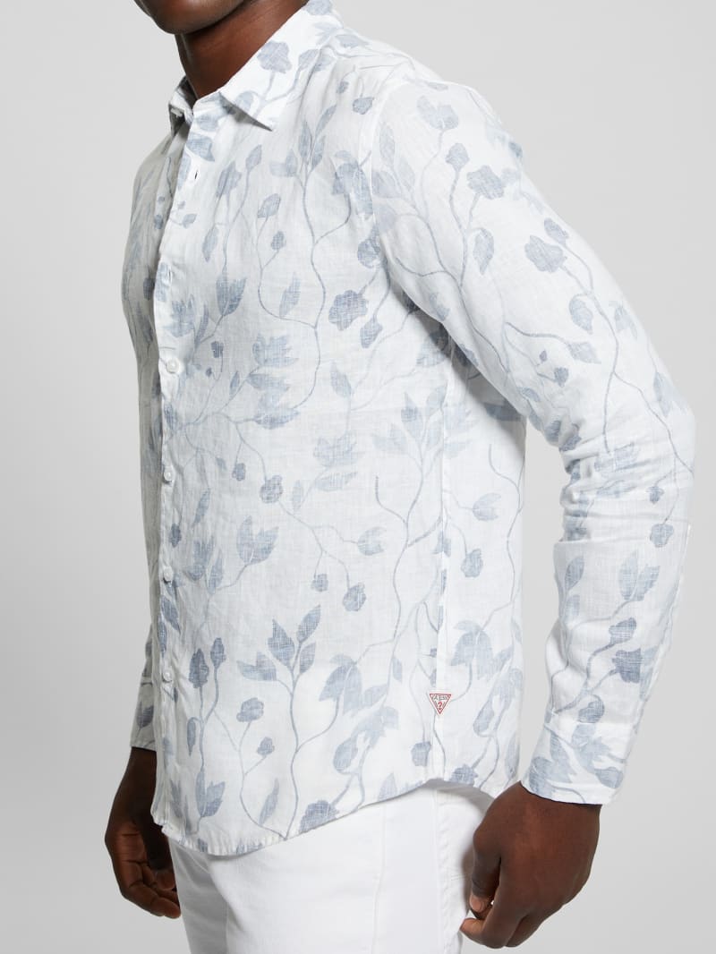 Eco Watercolor Vines Linen Shirt | GUESS