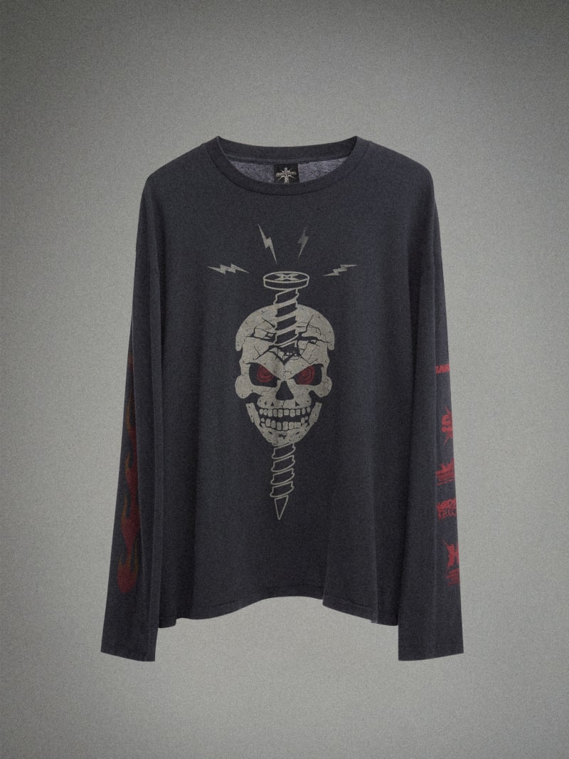 GUESS® HARDSTONE Long-Sleeve Skull Tee