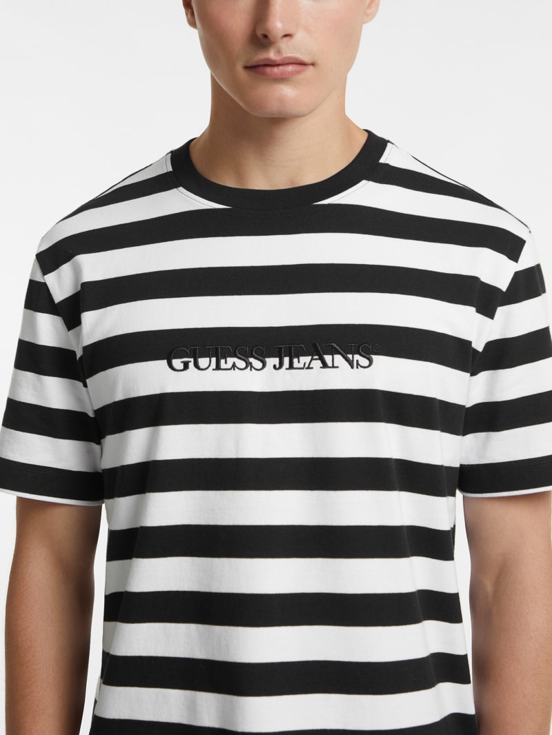 Guess jeans black and white striped shirt online