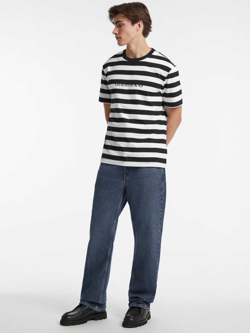 Guess Short Sleeve Crew Neck Guess Studded Tee in Pure White | MYER