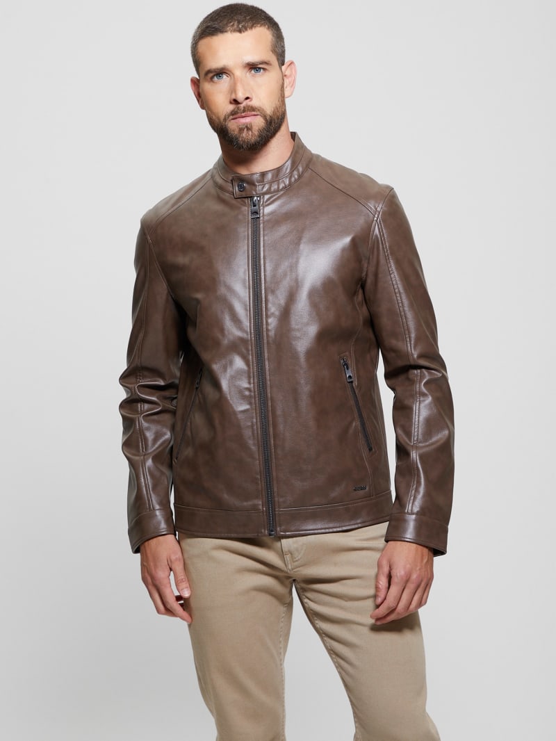 Faux-Leather Moto Jacket