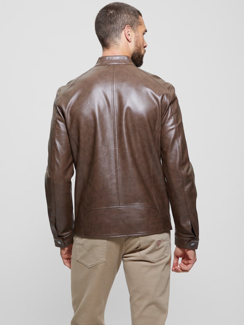 Faux-Leather Moto Jacket