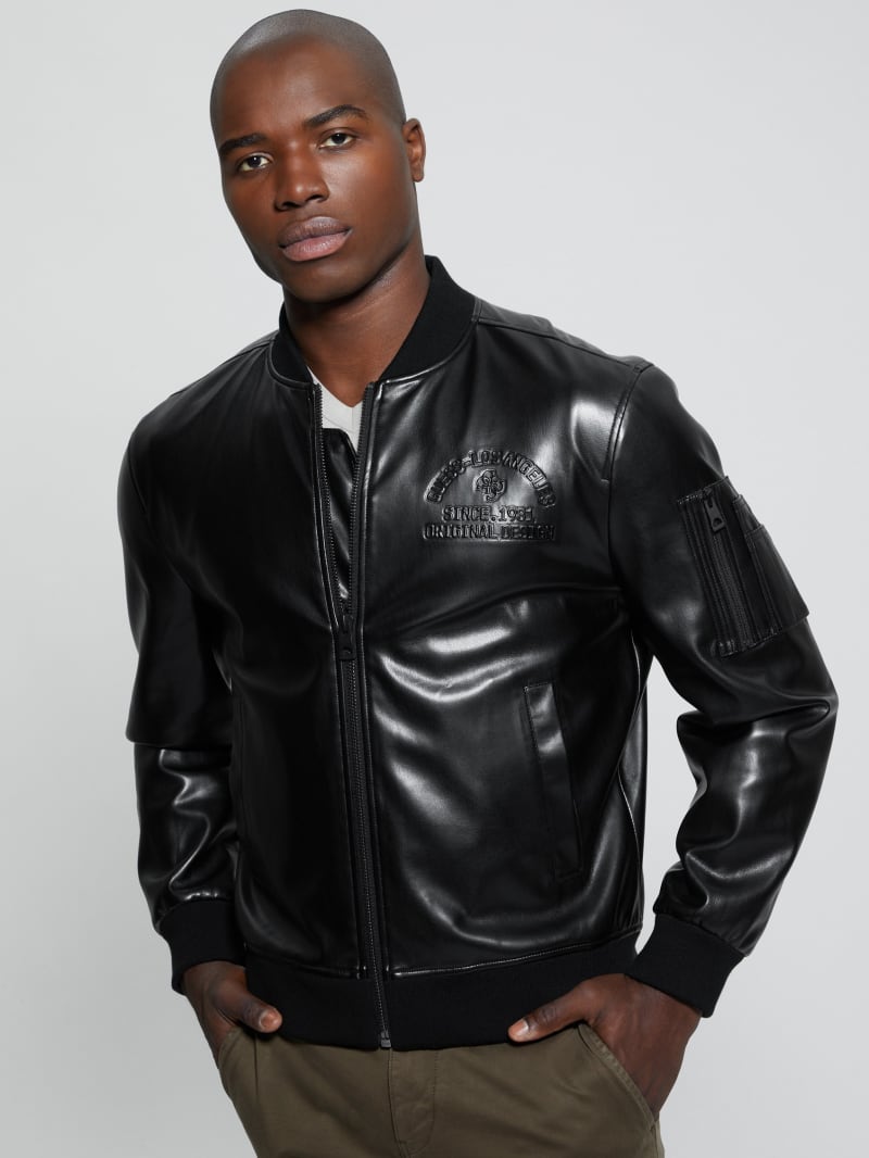 District Faux-Leather Signature Jacket | GUESS
