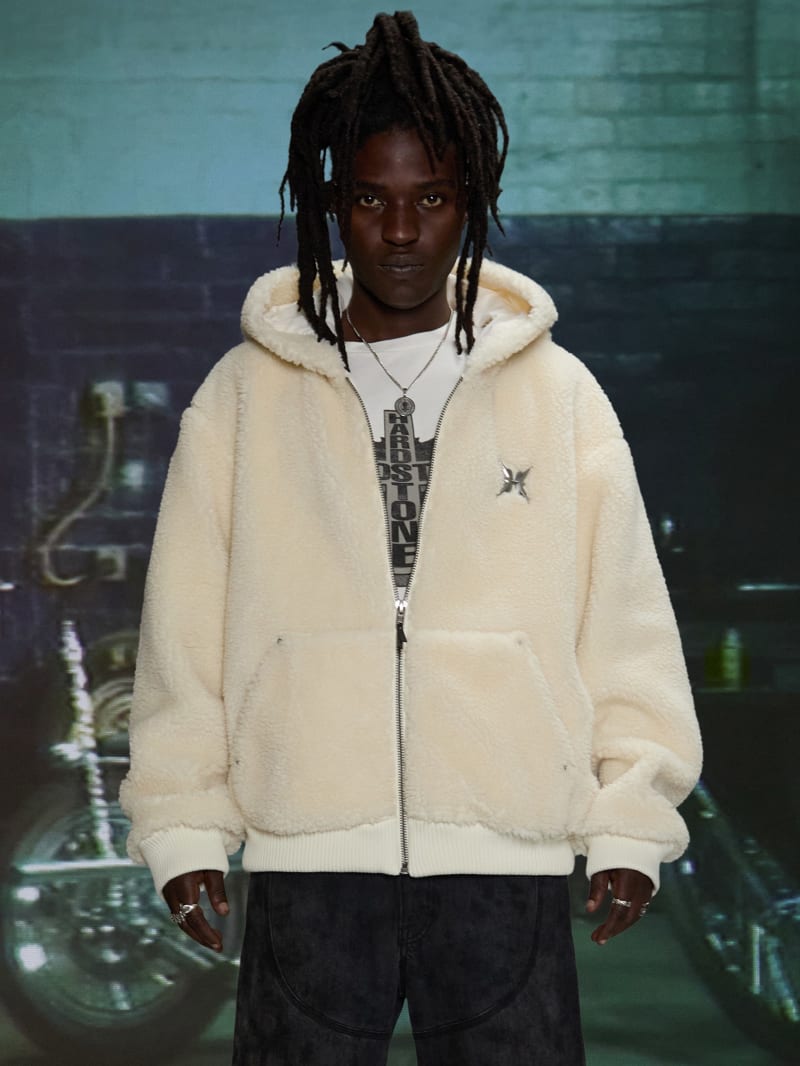 HARDSTONE Sherpa Zip-Up Jacket | GUESS Jeans