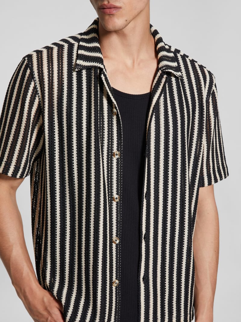 Guess striped shirt black top