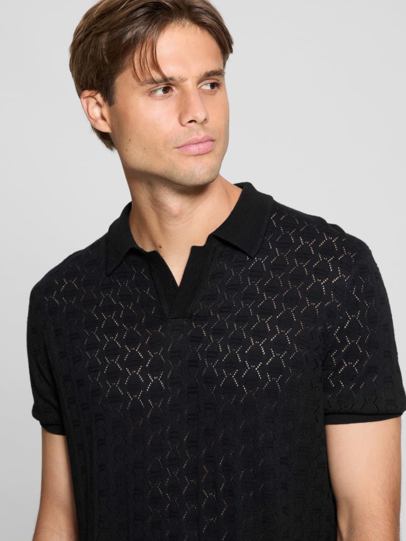 Men's Polo Vintage Knit Mens Knit Polo Shirt Men's Knit Polo