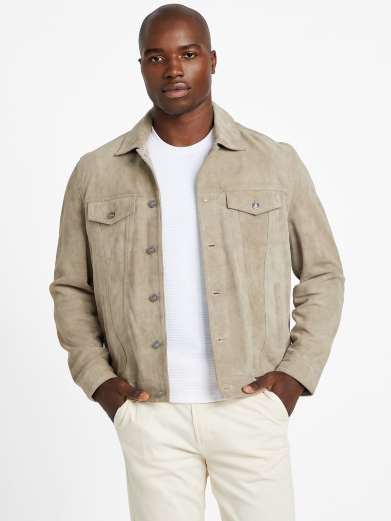C*2様 23ss GOAT SUEDE PO BLOUSON Luxurious Suede Cropped Jacket with Modern Ribbed Design