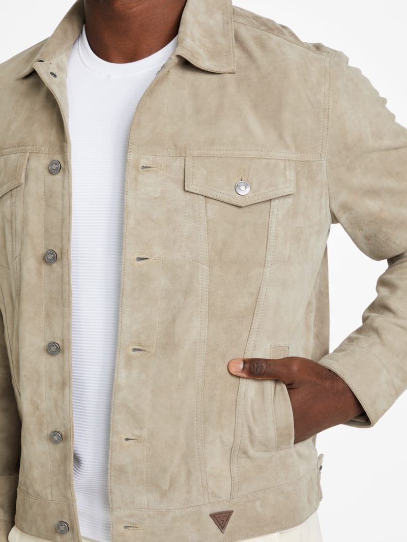 Suede Goat Leather Trucker Jacket