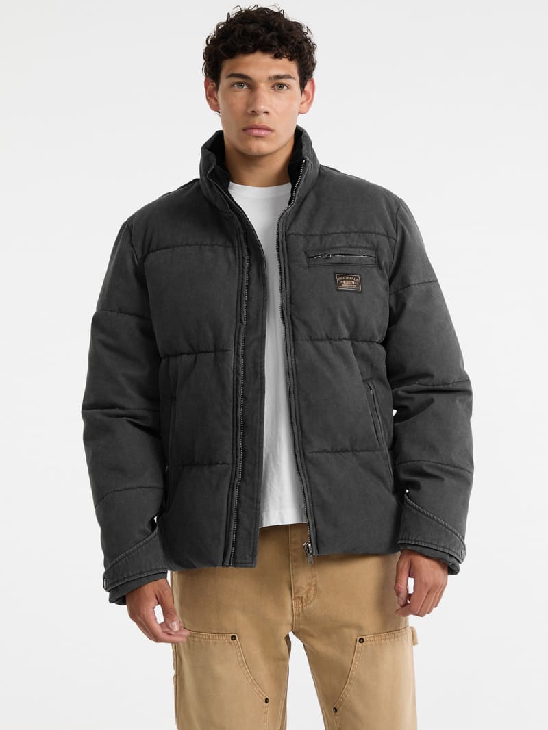 Guess USA ジャケット GUESS USA Brown Crackle Leather Jacket GUESS