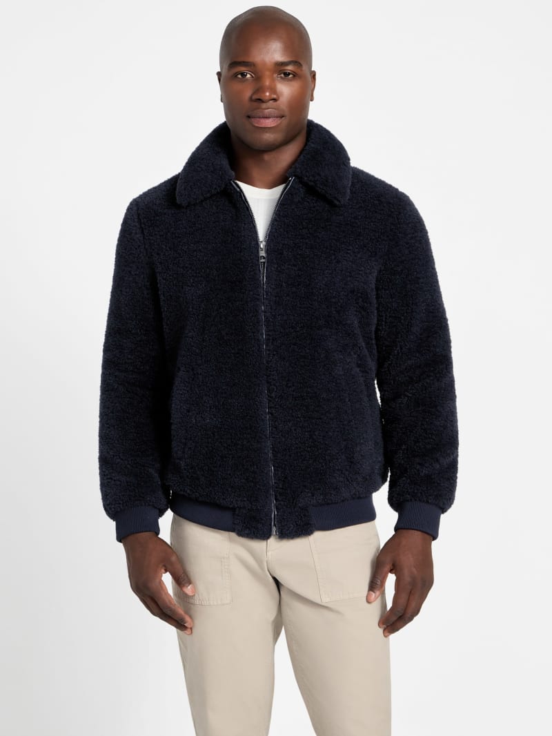 美品✨ミューズ ドゥーズィーエムクラス Genereux ダウンコート　ネイビー GUESS® Eco Teddy Faux-Fur Jacket