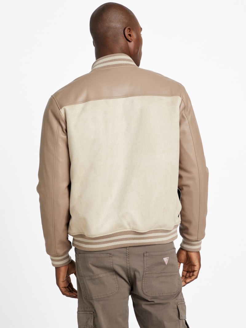 Eco Faux-Suede and Leather Varsity Jacket