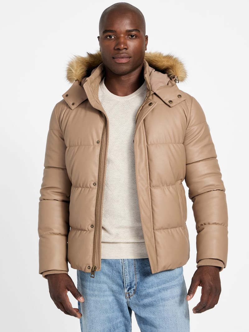 Eco Faux-Leather Puffer Jacket