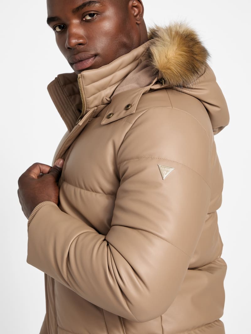 Eco Faux-Leather Puffer Jacket - thumbnail 9
