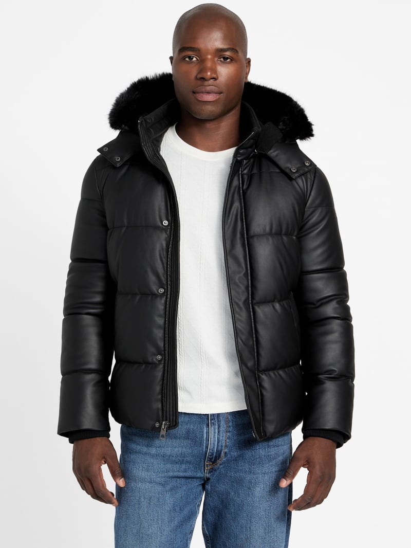 Eco Faux-Leather Puffer Jacket GUESS - Main Image