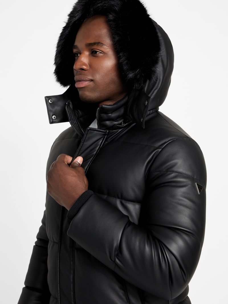 Eco Faux-Leather Puffer Jacket - thumbnail 3