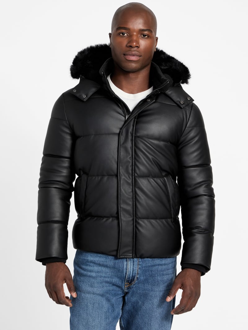 Eco Faux-Leather Puffer Jacket