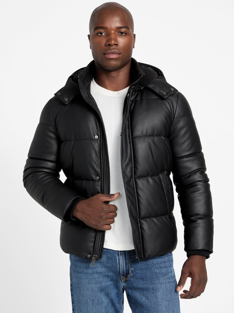 Eco Faux-Leather Puffer Jacket - thumbnail 6