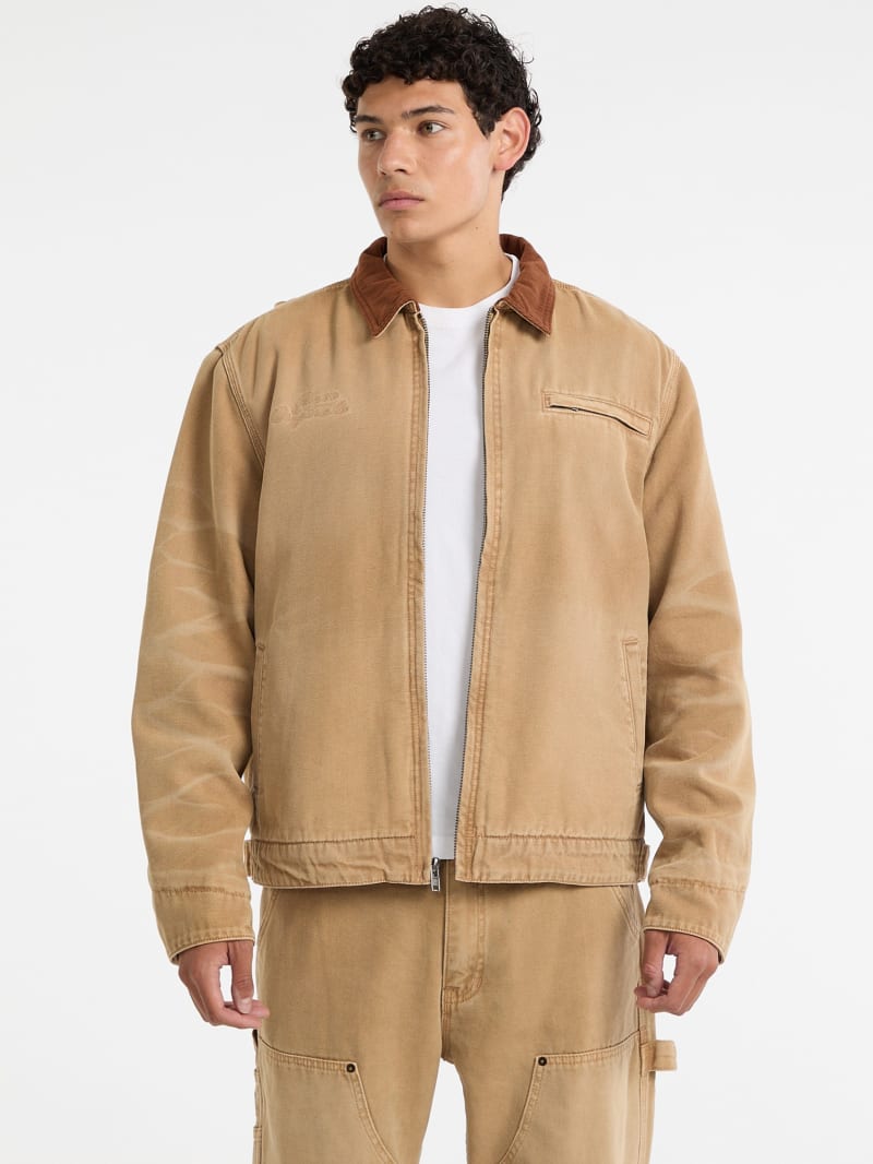 Guess USA ジャケット GUESS USA logo-plaque zip-up Jacket | Black | FARFETCH