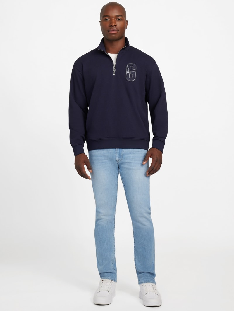 GUESS® Eco Harris Twill Zip Mock Neck Sweater