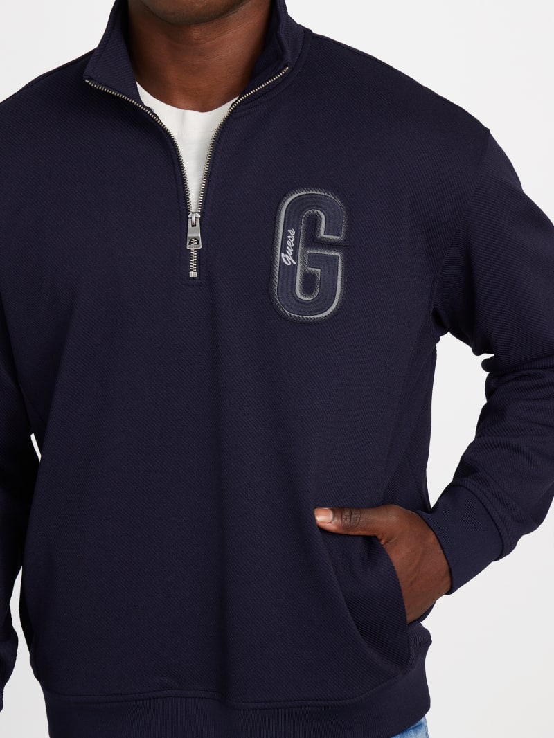 GUESS® Eco Harris Twill Zip Mock Neck Sweater
