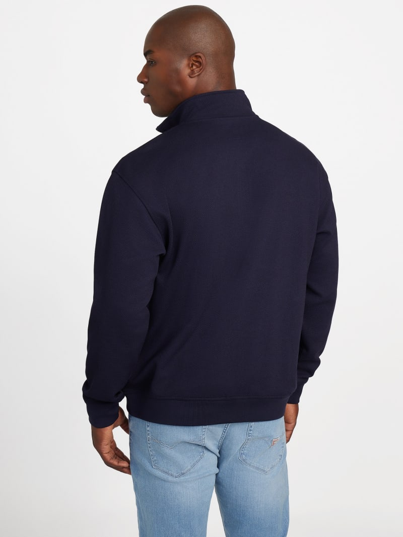 GUESS® Eco Harris Twill Zip Mock Neck Sweater