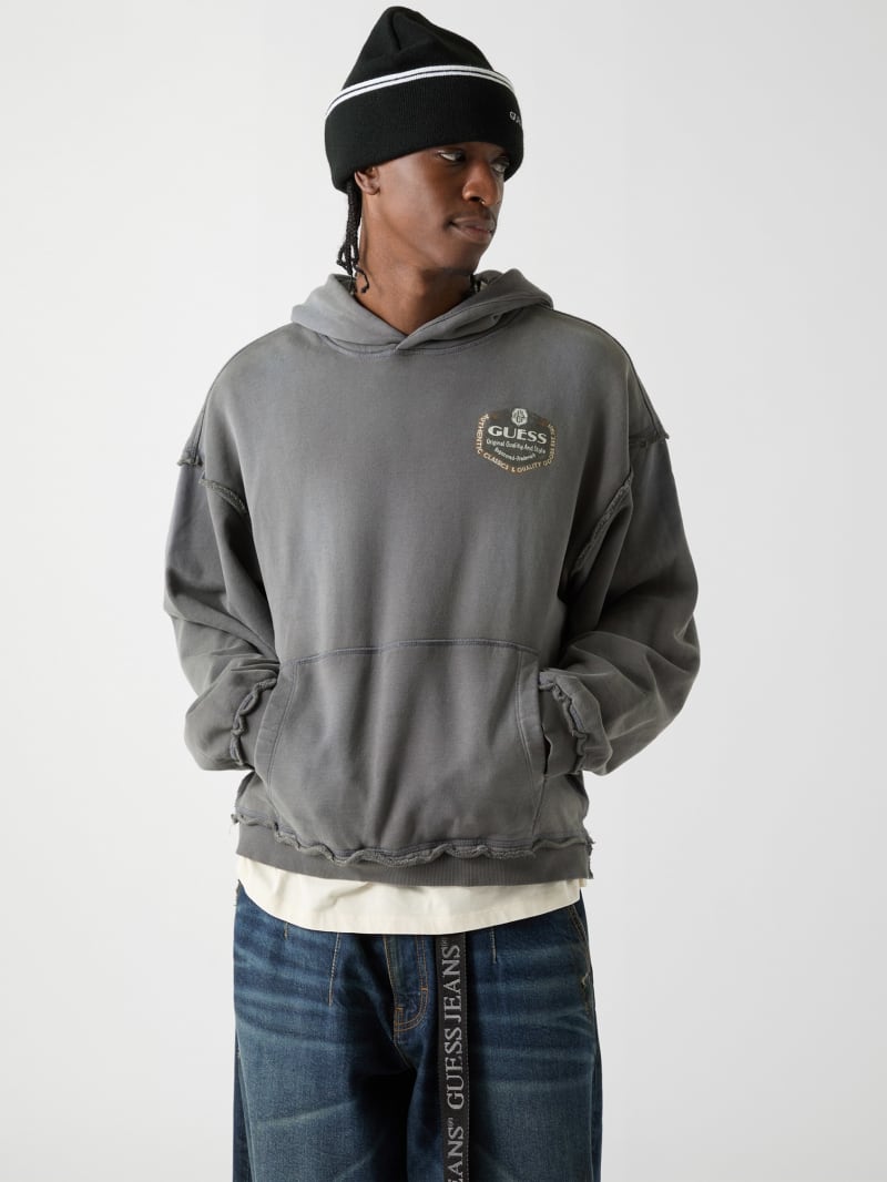 【グレー(DGMU)】GUESS Originals スウェット (M)Applique Crewneck GUESS® GUESS Originals Eco Boxy Applique Crewneck