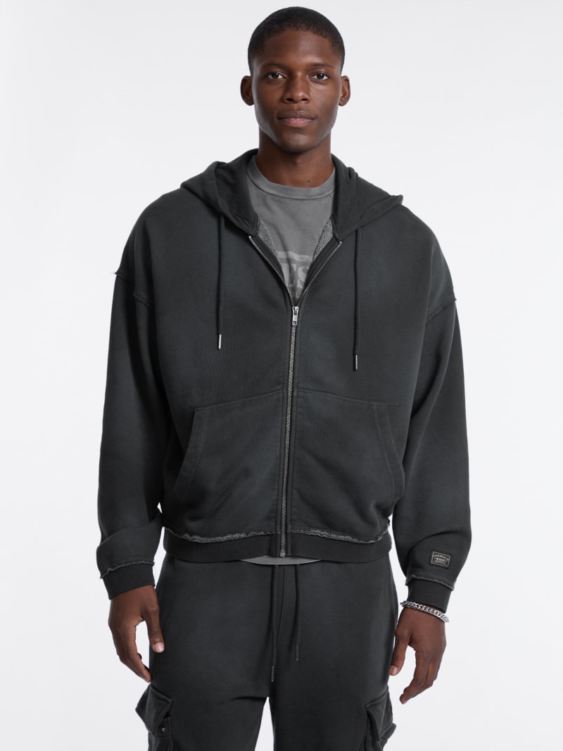【ブラック(JTMU)】GUESS Originals  パーカー(M)Logo Zip Up Hoodie ゲス GUESS GUESS Originals Logo Zip Hoodie （JTMU） パーカー
